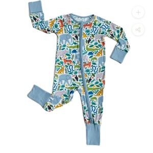 Little Sleepies Jungle Safari Zippy Sleeper - Blue Trim Multi
